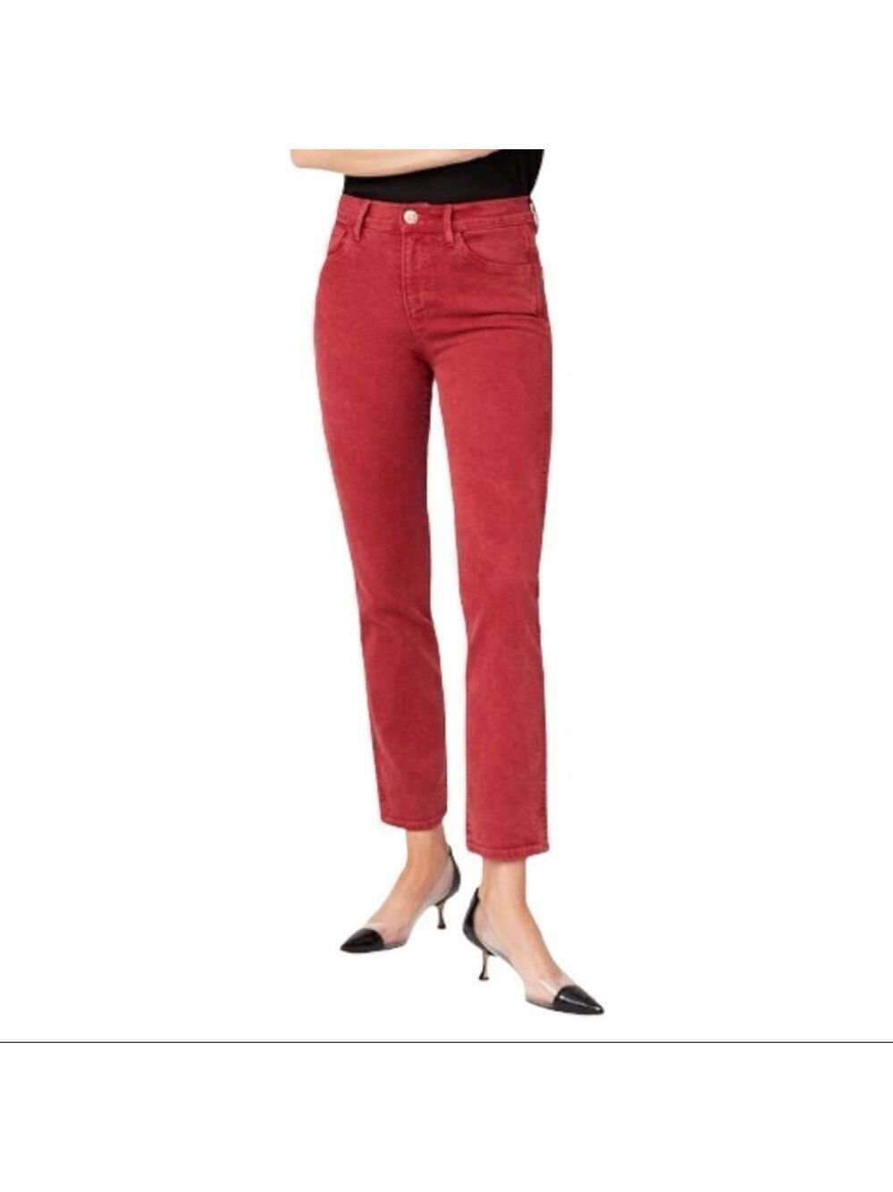 * 3 x 1 Slim Straight Tabasco Red Midrise Jeans Size 31